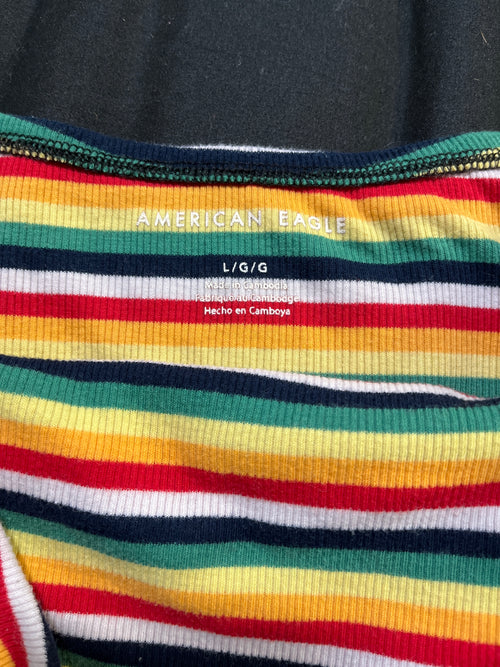 American Eagle Multicolored Ribbed Tube Top
